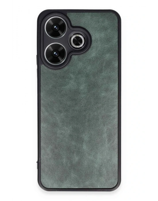 Newface Xiaomi Redmi 13 4G Kılıf Aras Deri Kapak - Koyu Yeşil