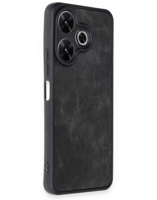 Newface Xiaomi Redmi 13 4G Kılıf Aras Deri Kapak - Siyah