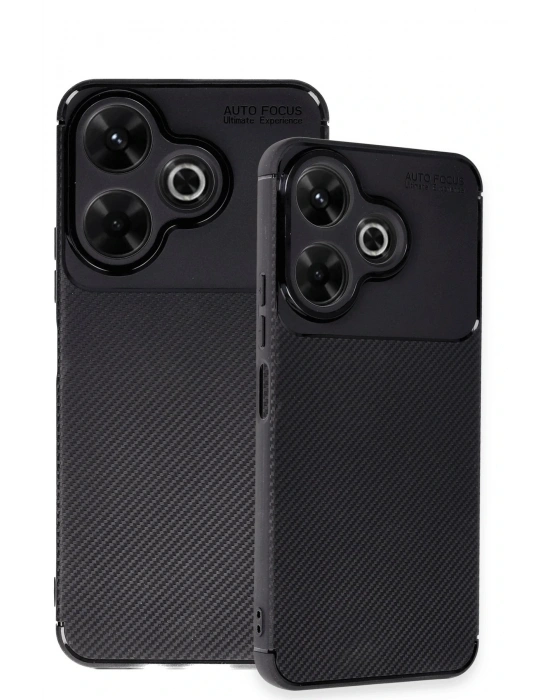 Newface Xiaomi Redmi 13 4G Kılıf Auto Focus Karbon Kapak - Siyah