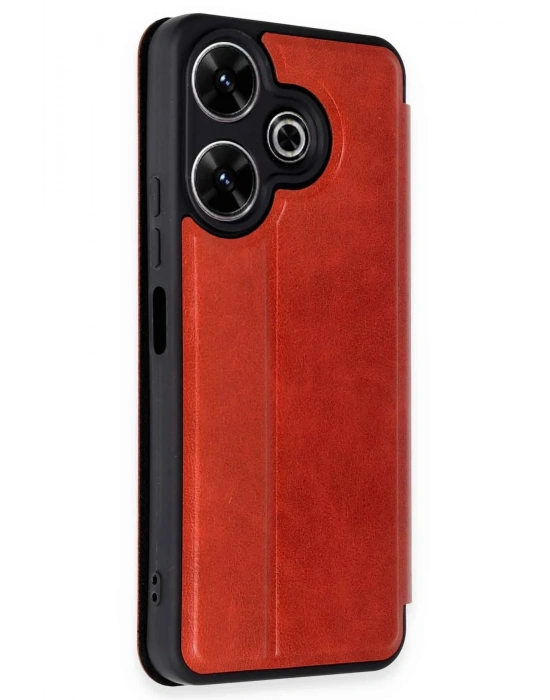 Newface Xiaomi Redmi 13 4G Kılıf Flip Cover - Kırmızı