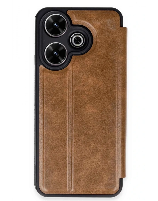 Newface Xiaomi Redmi 13 4G Kılıf Flip Cover - Taba