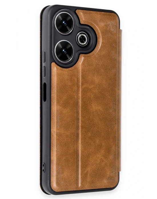 Newface Xiaomi Redmi 13 4G Kılıf Flip Cover - Taba