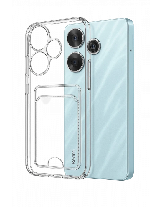 Newface Xiaomi Redmi 13 4G Kılıf Kart Şeffaf Silikon - Şeffaf