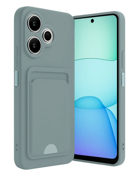 Newface Xiaomi Redmi 13 4G Kılıf Kelvin Kartvizitli Silikon - Açık Yeşil