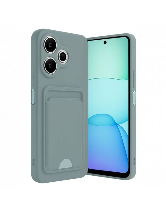 Newface Xiaomi Redmi 13 4G Kılıf Kelvin Kartvizitli Silikon - Açık Yeşil