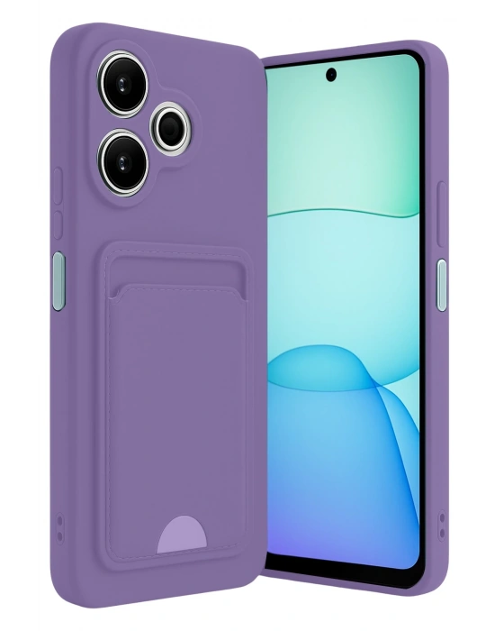 Newface Xiaomi Redmi 13 4G Kılıf Kelvin Kartvizitli Silikon - Lila
