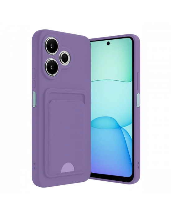Newface Xiaomi Redmi 13 4G Kılıf Kelvin Kartvizitli Silikon - Lila