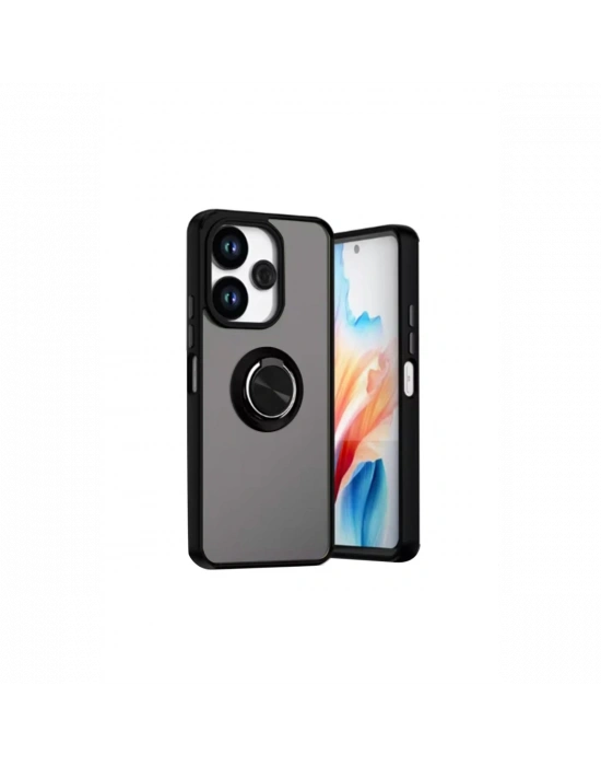 Newface Xiaomi Redmi 13 4G Kılıf Montreal Yüzüklü Silikon Kapak - Siyah