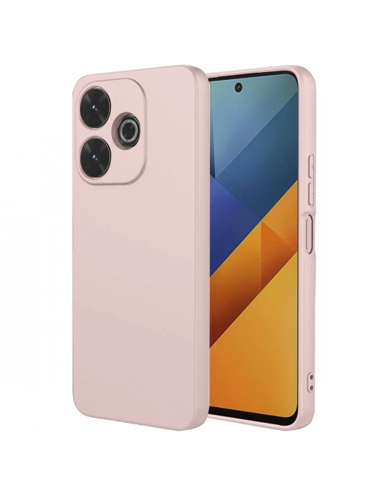 Newface Xiaomi Redmi 13 4G Kılıf Nano içi Kadife Silikon - Pudra