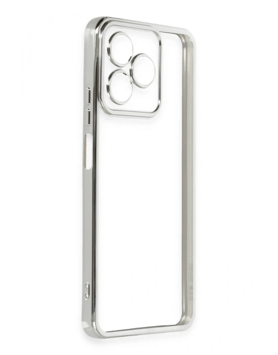 Newface Xiaomi Redmi 13 4G Kılıf Razer Lensli Silikon - Gümüş