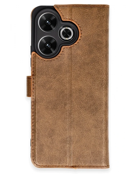 Newface Xiaomi Redmi 13 4G Kılıf Trend S Plus Kapaklı Kılıf - Taba