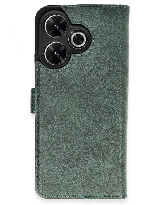 Newface Xiaomi Redmi 13 4G Kılıf Trend S Plus Kapaklı Kılıf - Yeşil