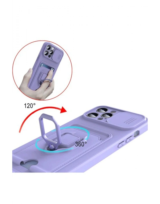 Newface Xiaomi Redmi 13 4G Kılıf Zuma Kartvizitli Yüzüklü Silikon - Kırmızı