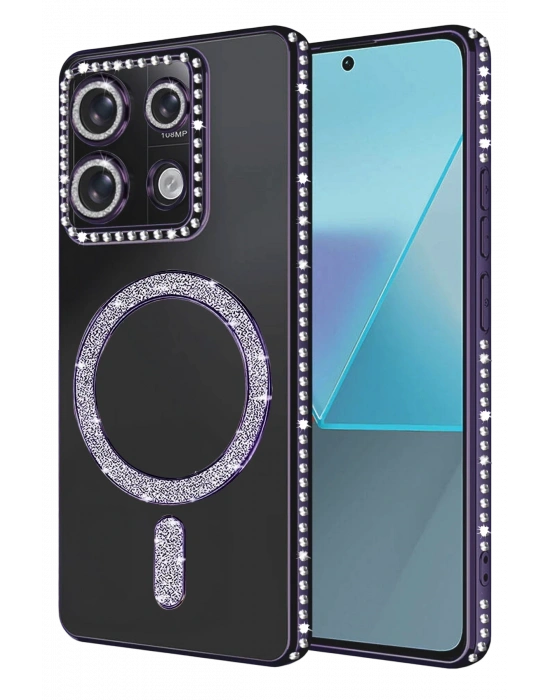 Newface Xiaomi Redmi 13C Joke Simli Magneticsafe Kılıf - Derin Mor