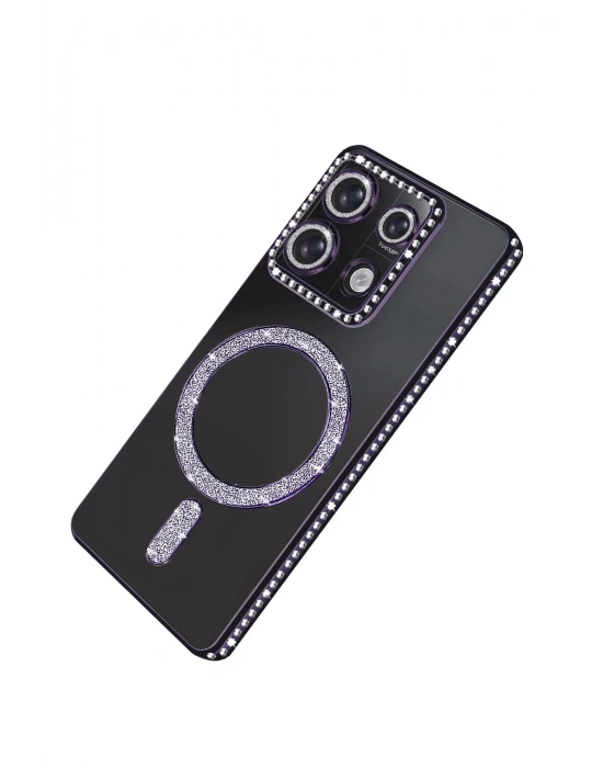 Newface Xiaomi Redmi 13C Joke Simli Magneticsafe Kılıf - Derin Mor