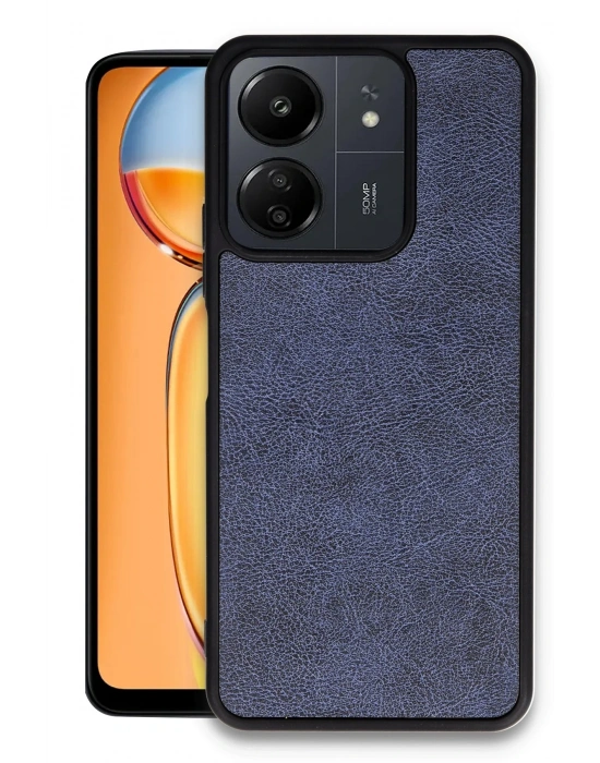 Newface Xiaomi Redmi 13C Kılıf Aras Deri Kapak - Lacivert