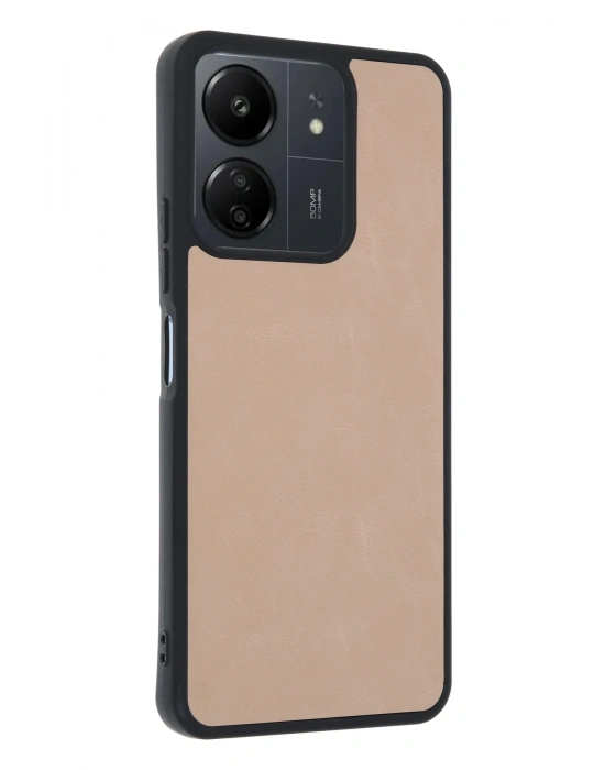 Newface Xiaomi Redmi 13C Kılıf Aras Deri Kapak - Pudra