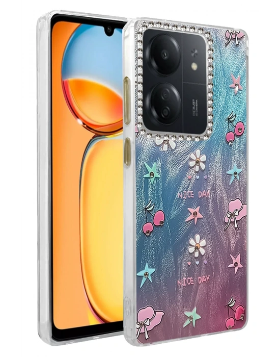 Newface Xiaomi Redmi 13C Kılıf Blade Aynalı Desenli Kapak - Desen 4