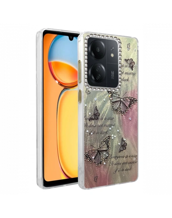 Newface Xiaomi Redmi 13C Kılıf Blade Aynalı Desenli Kapak - Desen 6