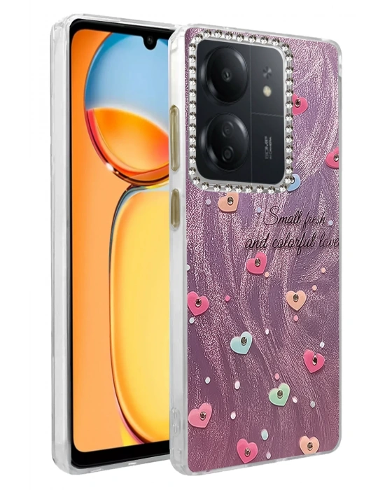 Newface Xiaomi Redmi 13C Kılıf Blade Aynalı Desenli Kapak - Desen 8