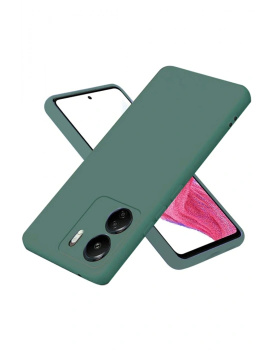Newface Xiaomi Redmi 13C Kılıf First Silikon - Koyu Yeşil