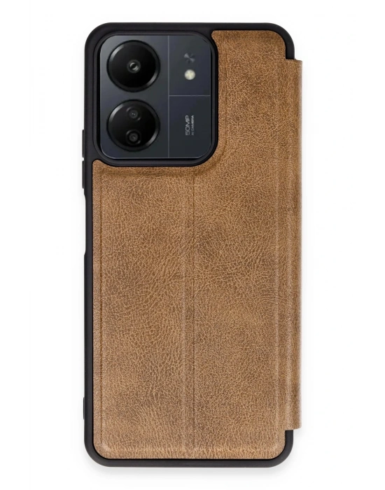 Newface Xiaomi Redmi 13C Kılıf Flip Cover - Taba