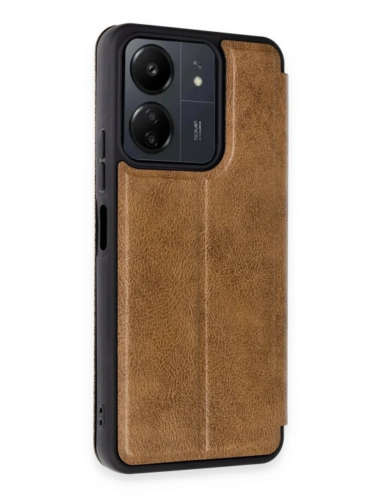 Newface Xiaomi Redmi 13C Kılıf Flip Cover - Taba