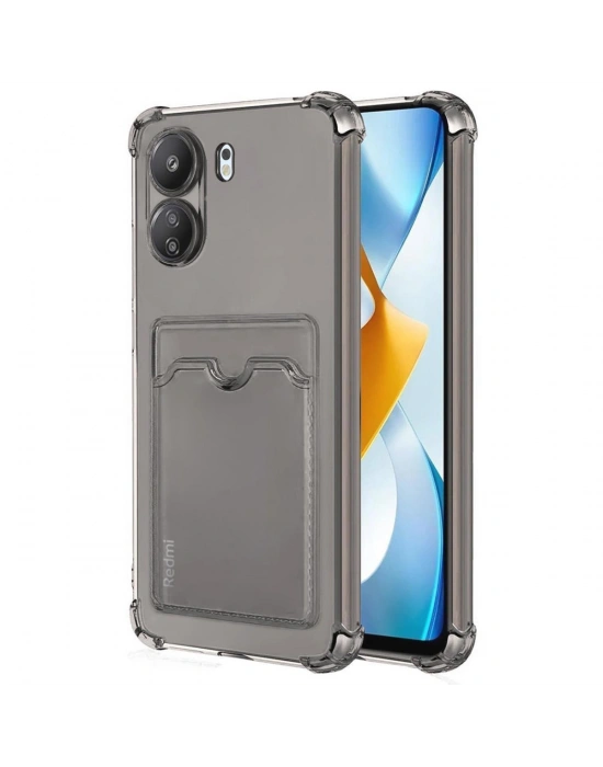 Newface Xiaomi Redmi 13C Kılıf Kart Şeffaf Silikon - Şeffaf