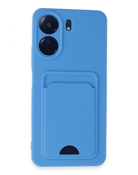 Newface Xiaomi Redmi 13C Kılıf Kelvin Kartvizitli Silikon - Mavi