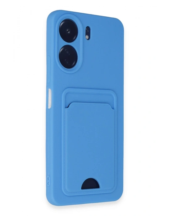 Newface Xiaomi Redmi 13C Kılıf Kelvin Kartvizitli Silikon - Mavi