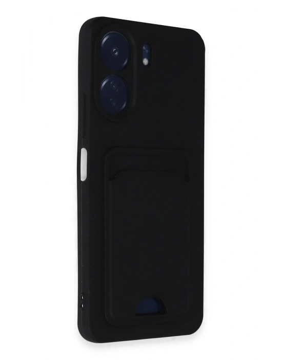 Newface Xiaomi Redmi 13C Kılıf Kelvin Kartvizitli Silikon - Siyah