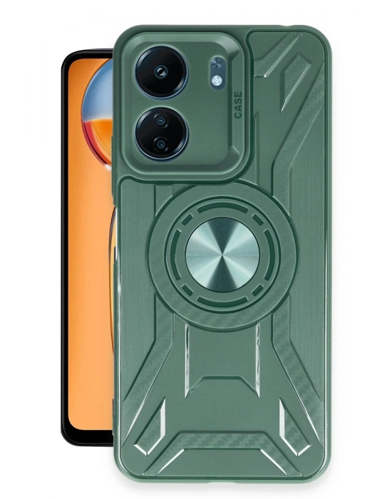 Newface Xiaomi Redmi 13C Kılıf Lincoln Silikon - Koyu Yeşil