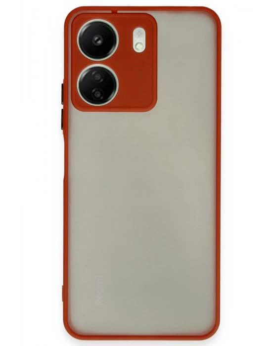 Newface Xiaomi Redmi 13C Kılıf Montreal Silikon Kapak - Kırmızı