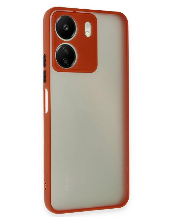 Newface Xiaomi Redmi 13C Kılıf Montreal Silikon Kapak - Kırmızı