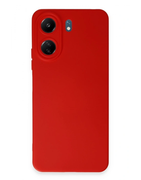Newface Xiaomi Redmi 13C Kılıf Nano içi Kadife Silikon - Kırmızı