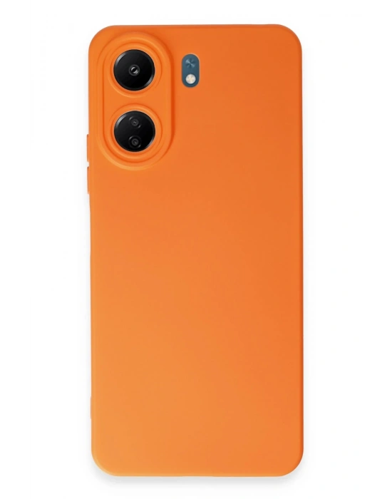 Newface Xiaomi Redmi 13C Kılıf Nano içi Kadife Silikon - Turuncu