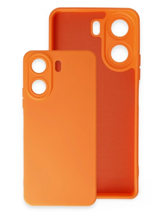 Newface Xiaomi Redmi 13C Kılıf Nano içi Kadife Silikon - Turuncu