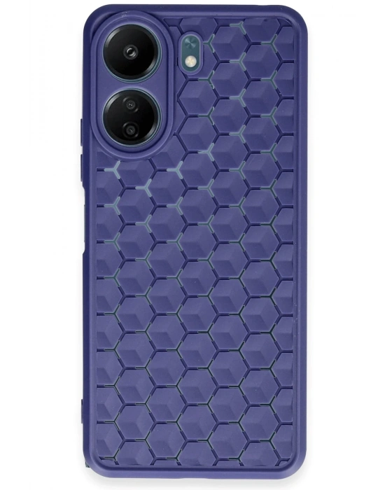 Newface Xiaomi Redmi 13C Kılıf Petek Silikon Kapak - Lacivert