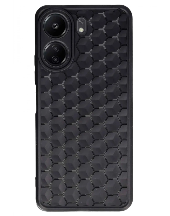 Newface Xiaomi Redmi 13C Kılıf Petek Silikon Kapak - Siyah