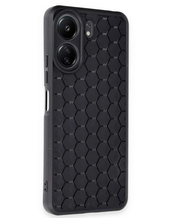 Newface Xiaomi Redmi 13C Kılıf Petek Silikon Kapak - Siyah