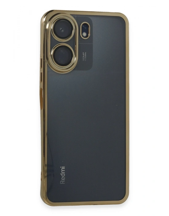 Newface Xiaomi Redmi 13C Kılıf Razer Lensli Silikon - Gold