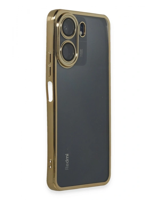 Newface Xiaomi Redmi 13C Kılıf Razer Lensli Silikon - Gold