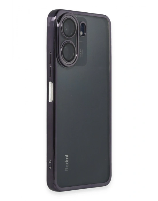 Newface Xiaomi Redmi 13C Kılıf Razer Lensli Silikon - Mor