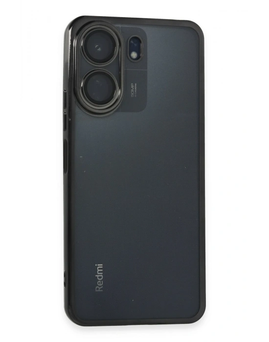 Newface Xiaomi Redmi 13C Kılıf Razer Lensli Silikon - Siyah