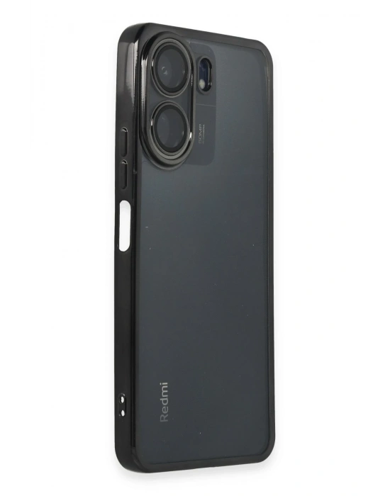 Newface Xiaomi Redmi 13C Kılıf Razer Lensli Silikon - Siyah