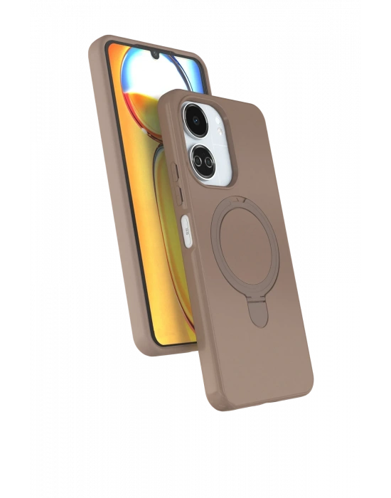 Newface Xiaomi Redmi 13C Regal Magsafe Standlı Kapak - Çöl Titanyum