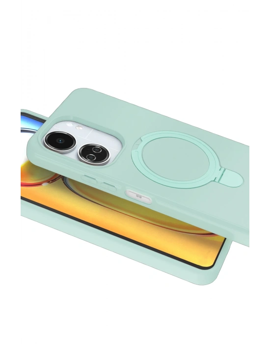 Newface Xiaomi Redmi 13C Regal Magsafe Standlı Kapak - Su Yeşili