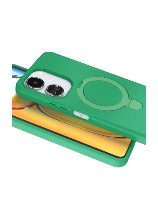 Newface Xiaomi Redmi 13C Regal Magsafe Standlı Kapak - Yeşil