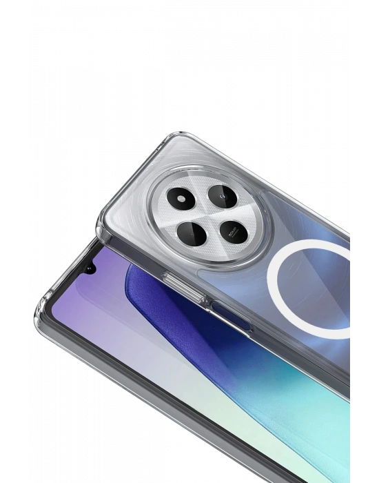 Newface Xiaomi Redmi 14C Combo Sert Şeffaf Magsafe Kapak - Şeffaf