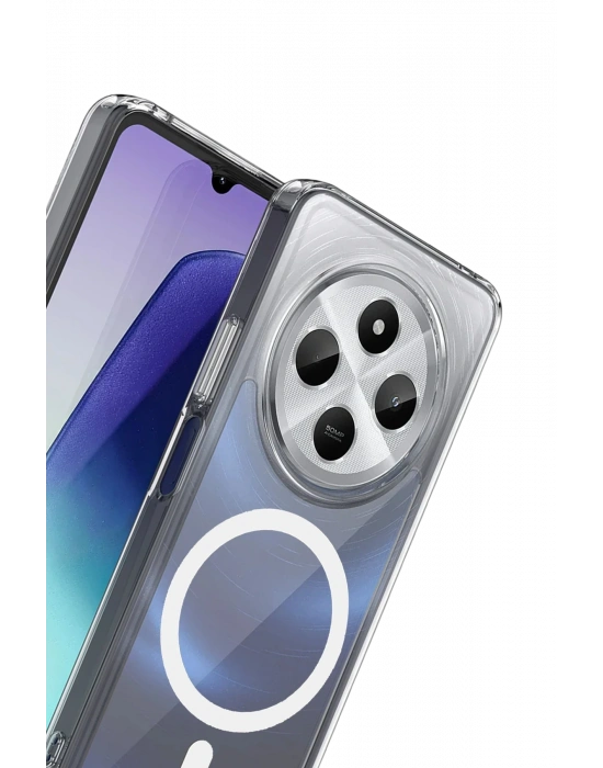 Newface Xiaomi Redmi 14C Combo Sert Şeffaf Magsafe Kapak - Şeffaf